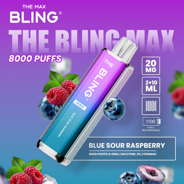 The Crystal Bling Max 8000 Blue Sour Raspberry