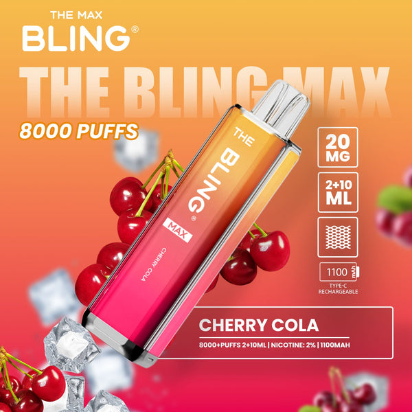 Cherry Cola The Crystal Bling Max 8000 Puffs Prefilled Pod