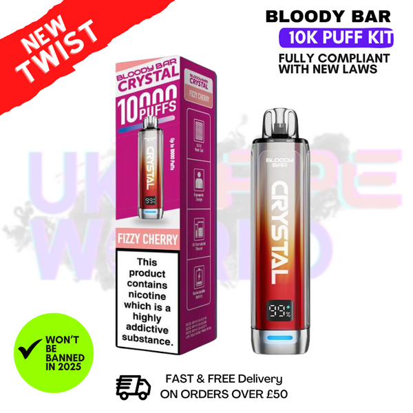 Bloody Bar Crystal Fizzy Cherry 10K Puff Pod Kit