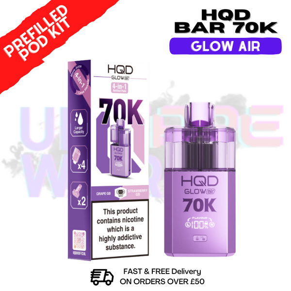 HQD 70K Glow Air 70000 Puff Bar Twist Pod Kit - £13.99