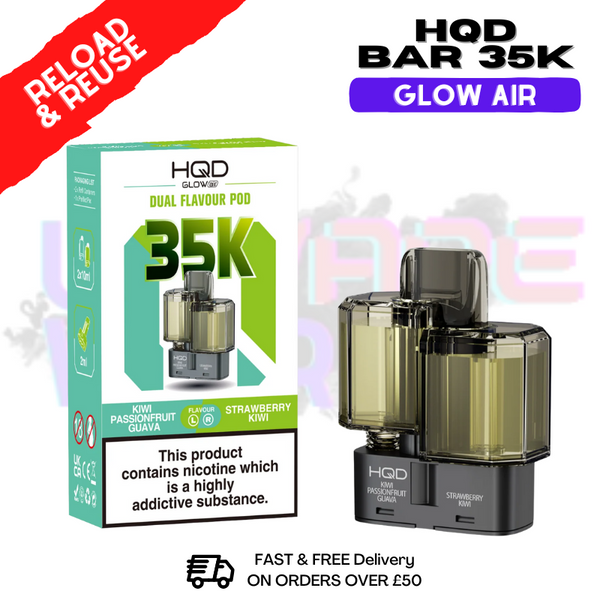 Kiwi Passionfruit GuavaHQD 35K Glow Air Replacement Pods - ukvapeworld