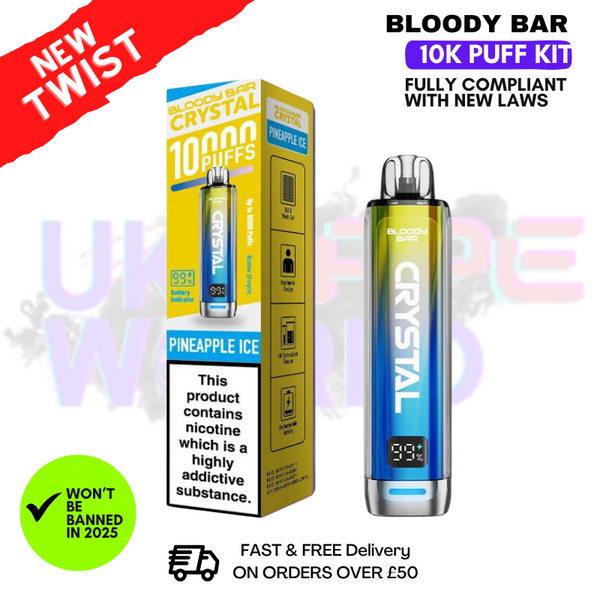 Bloody Bar Crystal Pineapple ICE 10K Puff Pod Kit