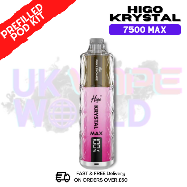 Pink Lemonade Krystal Higo 7500 Max Prefilled Pod Kit - ukvapeworld
