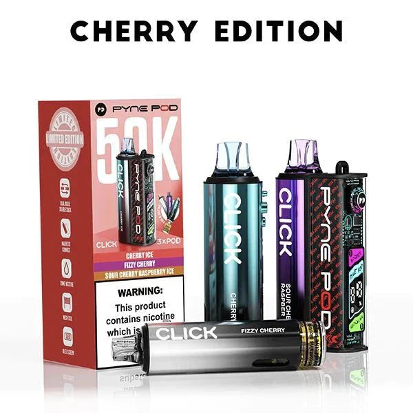 Pyne Pod Click 50k Prefilled Pod Vape Kit - Cherry Edition - vapeukwholesale