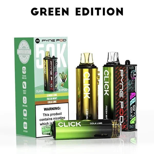 Pyne Pod Click 50k Prefilled Pod Vape Kit - Green Edition - vapeukwholesale