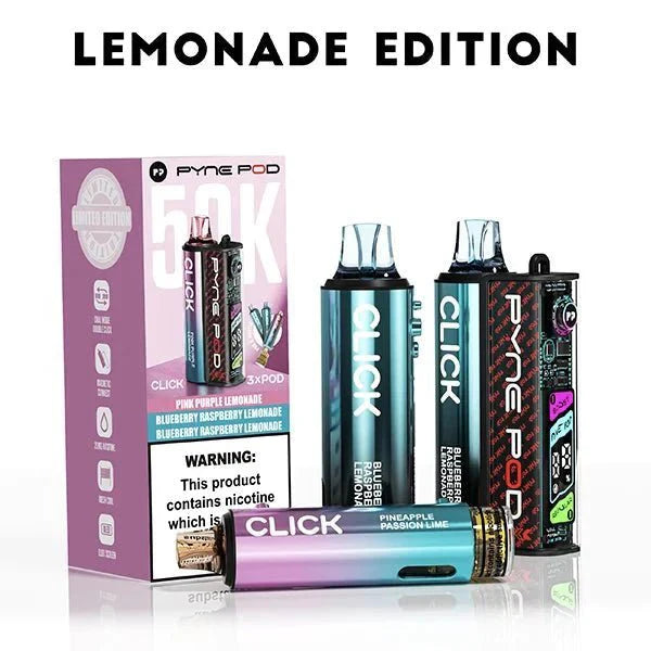 Pyne Pod Click 50k Prefilled Pod Vape Kit - Lemonade Edition - vapeukwholesale