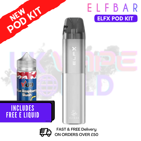 Buy Silver Elf Bar ELFX Refillable Pod Vape Kit - UK Vape World