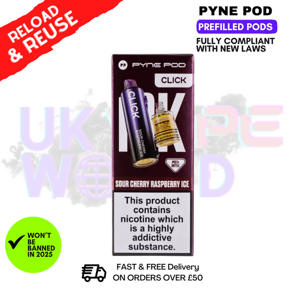 Sour Cherry Raspberry Ice Pyne Pod Click Replacement Pods