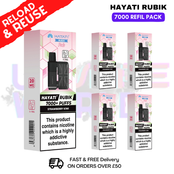 shop Strawberry Kiwi Hayati Rubik 7K Replacement Pods Box Of 5 - ukvapeworld