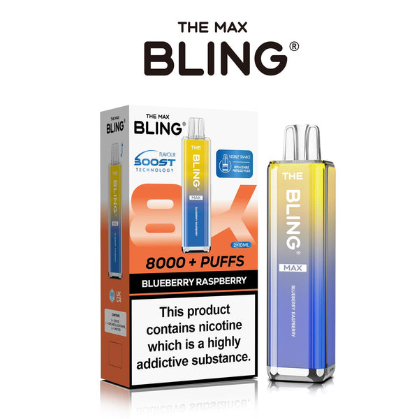 The Crystal Bling Max 8000 Prefilled Vape Pod Kit Box of 5 - Blueberry Raspberry - vapeukwholesale