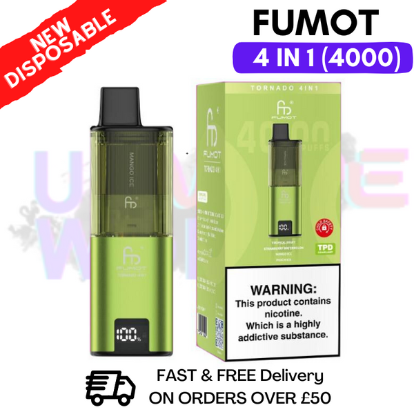 Shop Green Edition Fumot Tornado 4000 Puff Disposable Vape Kit - UK Vape World