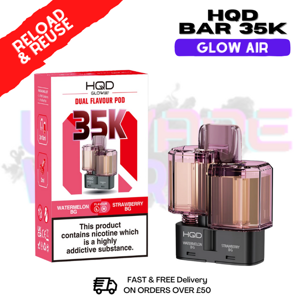 Watermelon BubblegumHQD 35K Glow Air Replacement Pods - ukvapeworld