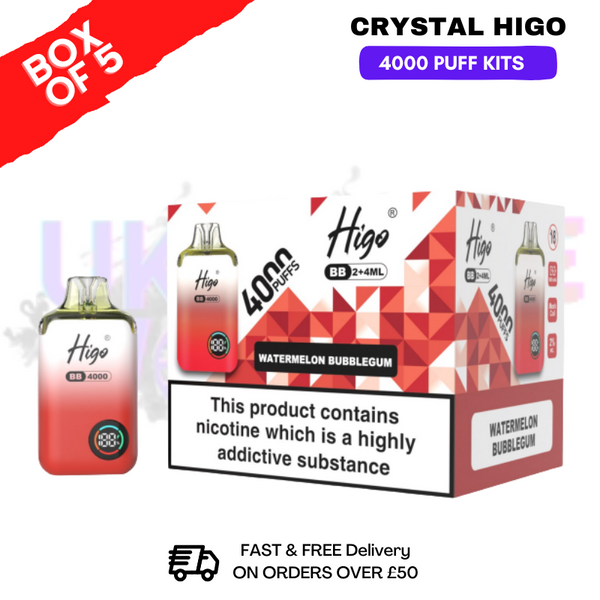 shop Watermelon bubblegum Crystal Higo 4000 Pod Kits Box Of 5 - Ukvapeworld