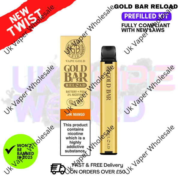 24K Mango Gold Bar Reload Prefilled Pod Kit