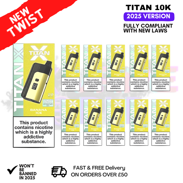 Banana ICE - Titan 10K Prefilled Vape Kit Box Pack Of 10