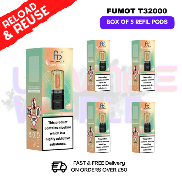 Blueberry Cherry Cranberry Fumot T32000 REPLACEMENT PODS - BOX OF 5