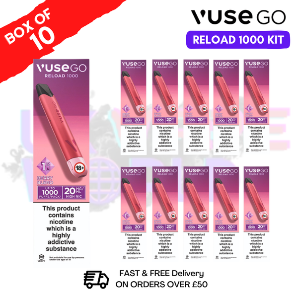 Berry Blend Vuse Go Reload 1000 Prefilled Pod Kit Box of 10