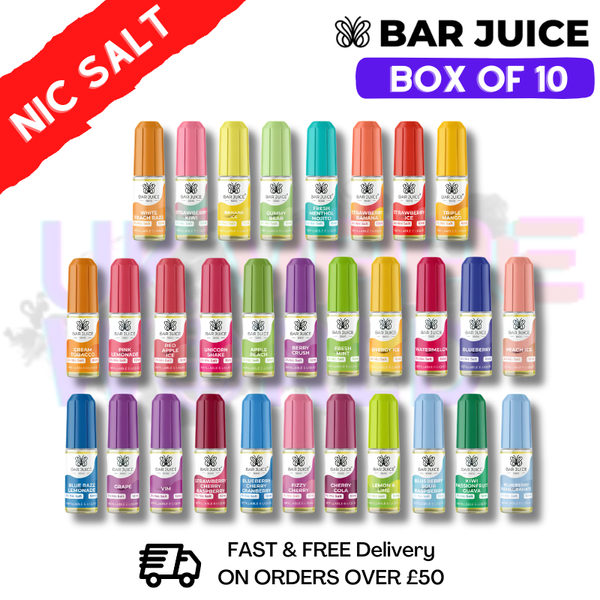 Shop Best Mixed Flavours - Bar Juice 5000 Nic Salt Box Of 10 - UK Vape World
