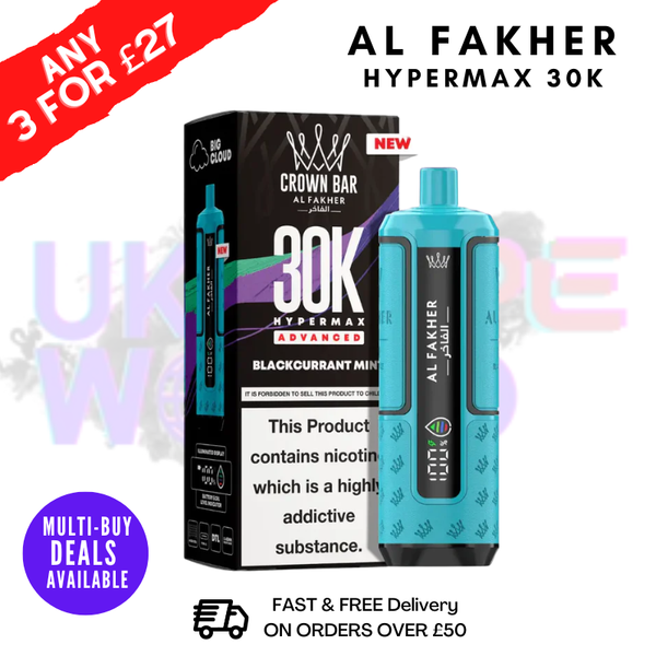 Blackcurrant Mint Al Fakher 30K HyperMax Pod Kit - ukvapeworld