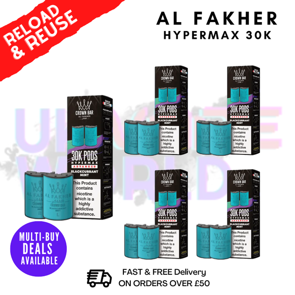 Blackcurrant Mint AL Fakher 30K Box Of 5 Replacement Pods - ukvapeworld