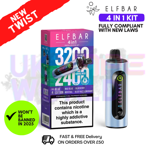 Elf Bar 3200 Blueberry Edition 4 in 1 Prefilled Pod Kit