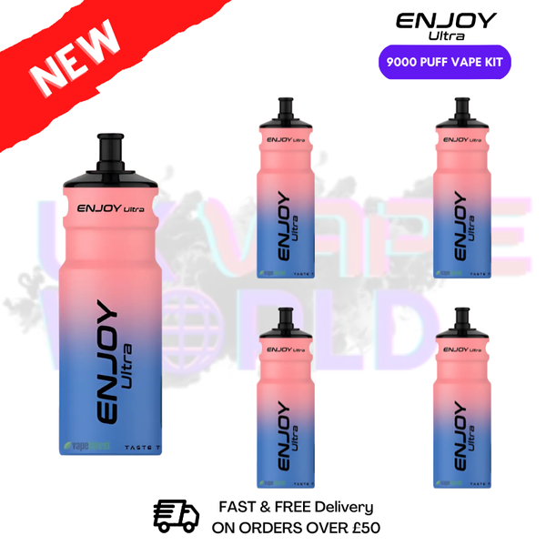 Blue Razz Cherry Enjoy Ultra 9000 Puff Vape Kit Box Of 5 - ukvapeworld