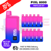 Blue Razz Chew Pixl 8000 Kits Box Of 10 - ukvapeworld