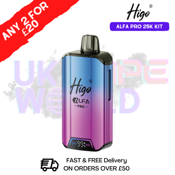 Blue Razz GBHigo Alfa Pro 25K Prefilled Pod Kit - Any 2 For £20 - ukvapeworld