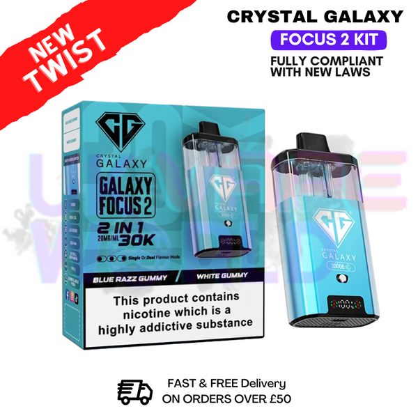 shop Blue Razz Gummy Crystal Galaxy 30K Focus 2 Puff Kit - ukvapeworld