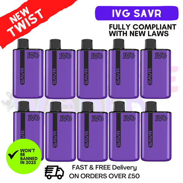 Blue Razz Cherry IVG Savr 3K Puff Box Of 10