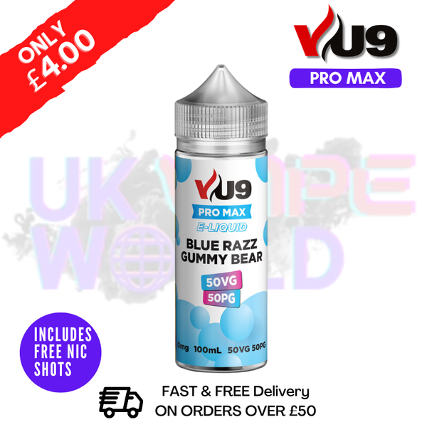VU9 Pro Max 50/50 Shortfill Juice 100ML Eliquid | FREE NIC Shots
