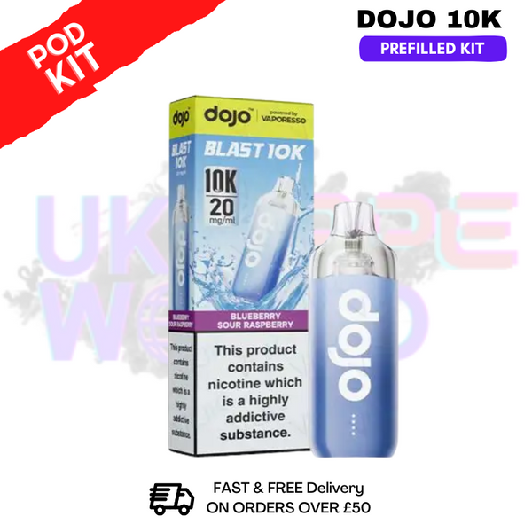 Blue Sour Raspberry Dojo Blast 10K Puff Prefilled Kit