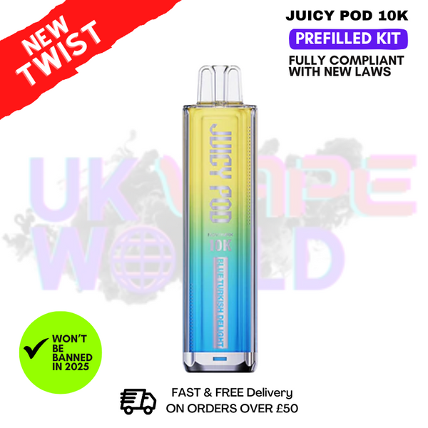 Shop Blue Turkish Delight Juicy Pod 10K NovaMax Pod Kit - UK Vape World