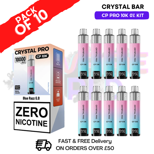 Blue Razz GB CP Pro 10K ZERO Nic Kits Box Of 10