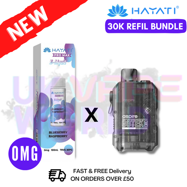 Blueberry Raspberry Hayati 30K Puff Zero Nicotine Vape Kit - ukvapeworld