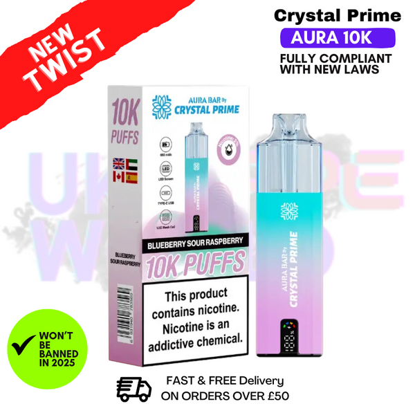 Shop Blueberry Sour Raspberry Crystal Prime 10K Puff Pod Kit - UK Vape World