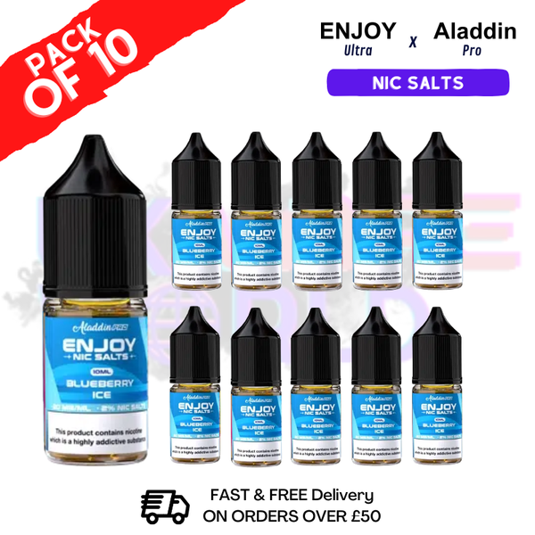 Shop Blueberry ICE Enjoy Ultra X ALADDIN Nic Salt Box Of 10 - UK Vape World