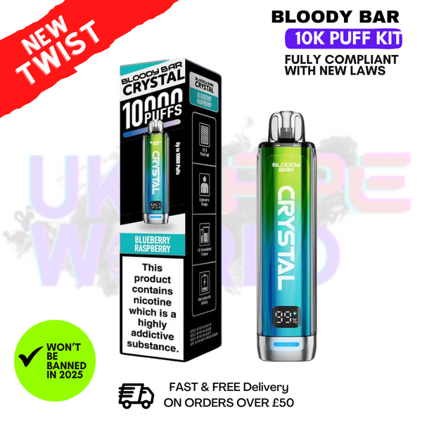 Bloody Bar Crystal Blueberry Raspberry 10K Puff Pod Kit