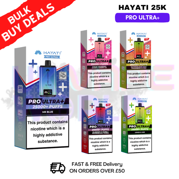 Bulk Buy Box Of 5 - Hayati 25K Puff Pro Ultra Prefilled Kit - ONLY £42.99 - UK Vape World