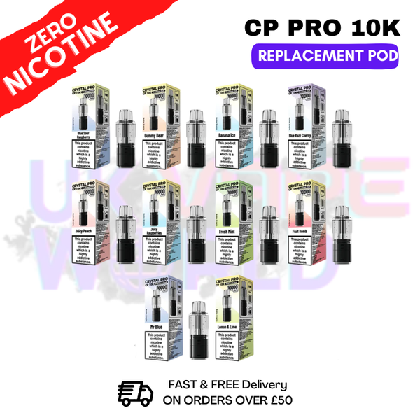 CP Pro 10K Puff Replacement Pods Zero Nicotine - 4 For £15.20