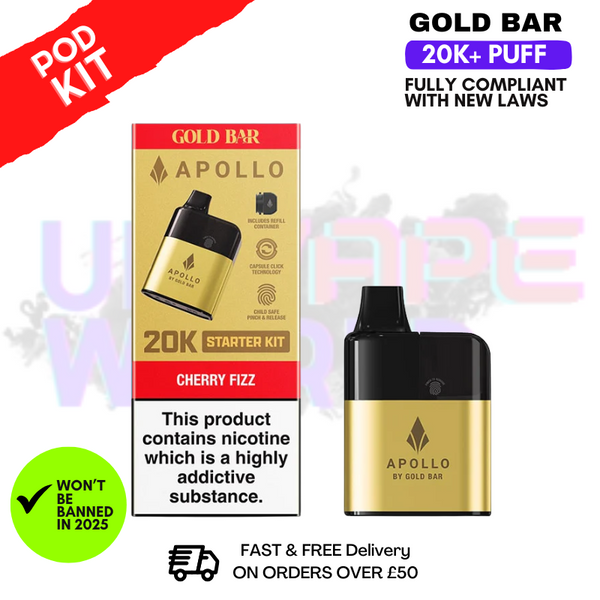 Cherry Fizz Gold Bar Apollo 20K Prefilled Pod Kit