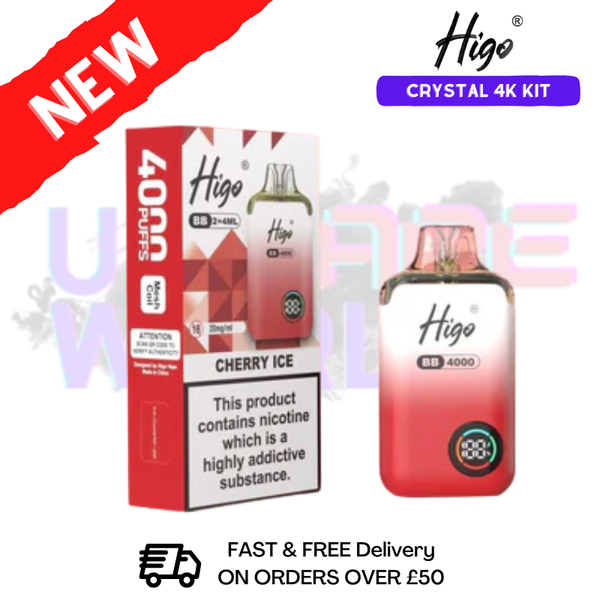 Cherry Ice Crystal Higo 4000 Puff Prefilled Pod Kit - £9.95 - ukvapeworld