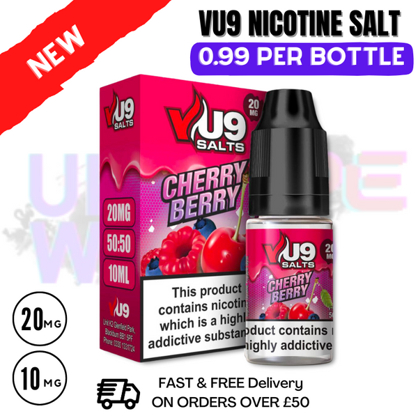 Shop Cherry Berry Nic Salt 10ml Nicotine E Juice by VU9 - UK Vape World