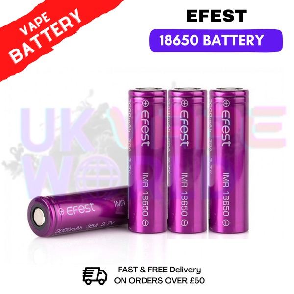 Shop Efest 18650 Battery 3000mah 35A - UK Vape World