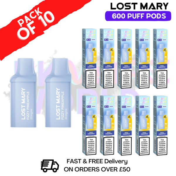 Fizzy Pineapple Lost Mary 600 Puff Replacement Pods Box Of 10 - ukvapeworld
