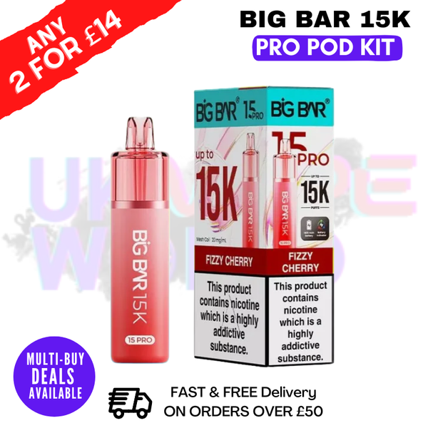 Big Bar 15K Pro 15000 Puff Pod Kit - Any 2 For £14