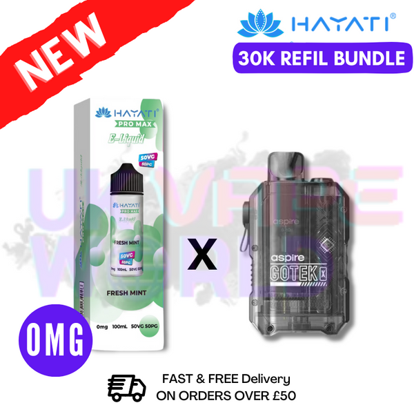 Fresh Mint Hayati 30K Puff Zero Nicotine Vape Kit - ukvapeworld