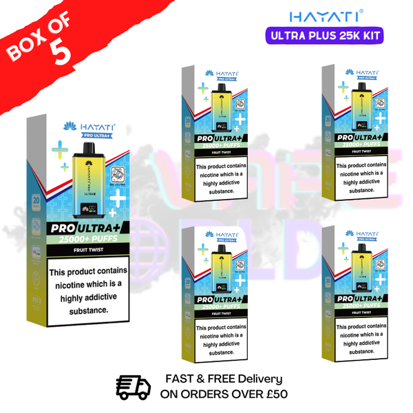 Box Of 5 - Hayati 25K Puff Pro Ultra Prefilled Kit - ONLY £42.99