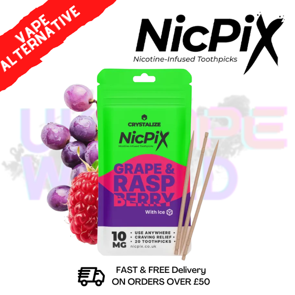 Grape Raspberry Nic Pix Nicotine ToothPicks - 0nly £3.19 - ukvapeworld
