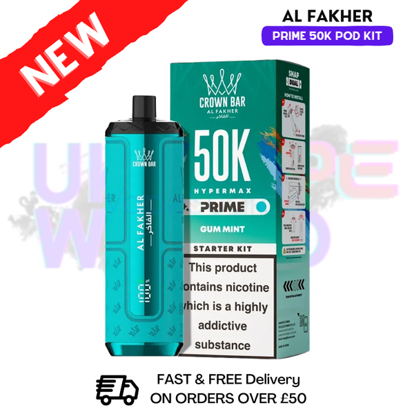 Shop Gum Mint Al Fakher 50K HyperMax Prefilled Pod Kit - 3 For £30